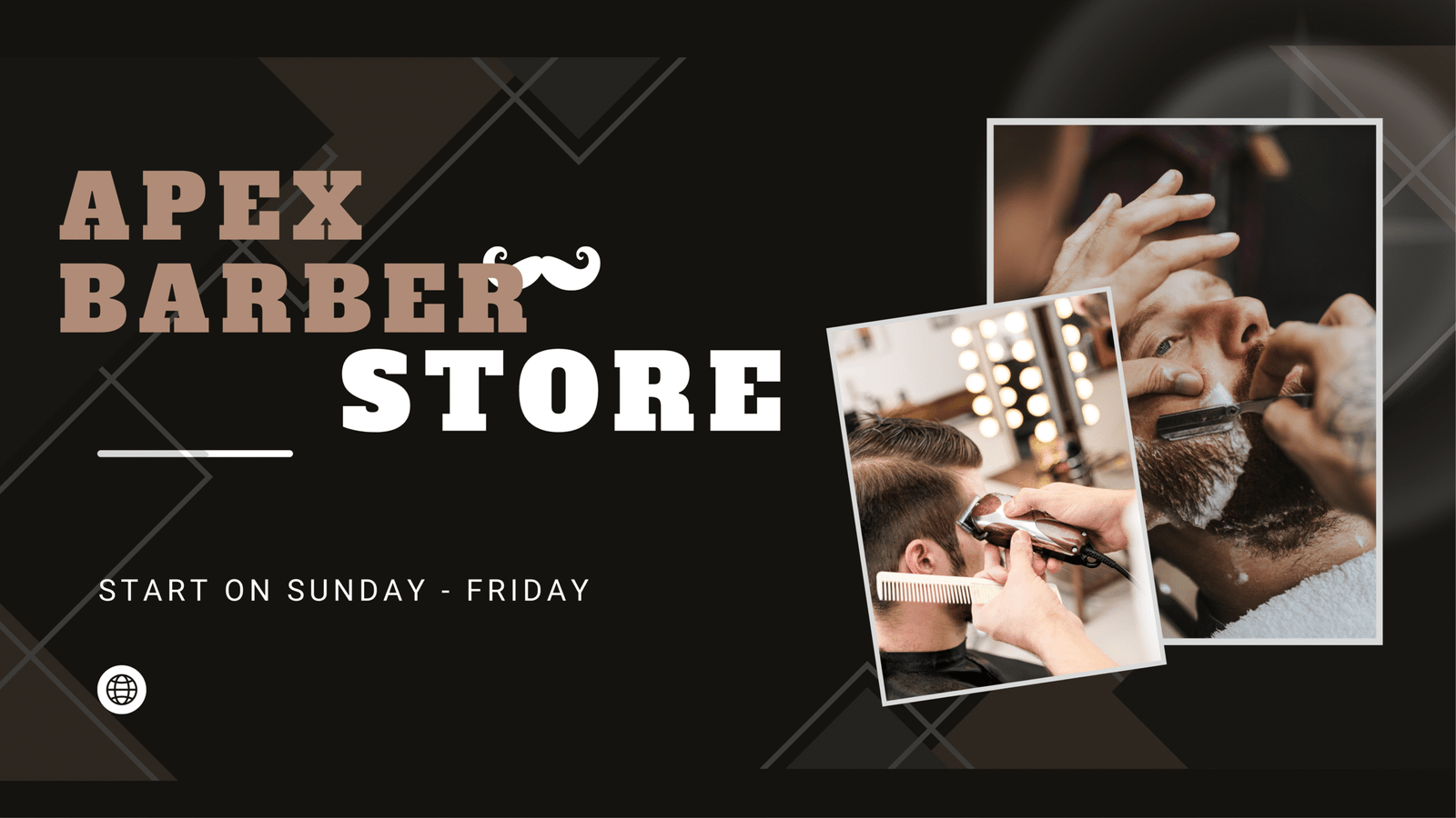Brown Black and White Polaroid Classic Refined Barber Shop Banner (1)